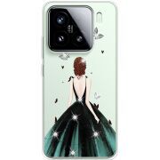 Чохол зі стразами Xiaomi 15 Girl in the green dress