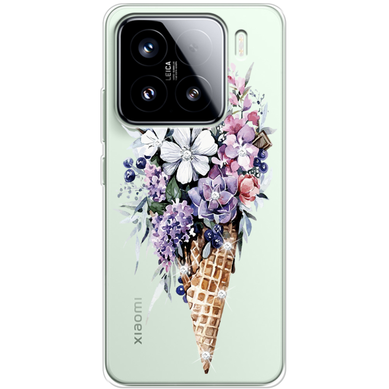 Чохол зі стразами Xiaomi 15 Ice Cream Flowers