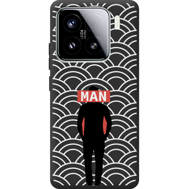 Чорний чохол BoxFace Xiaomi 15 Man Pattern