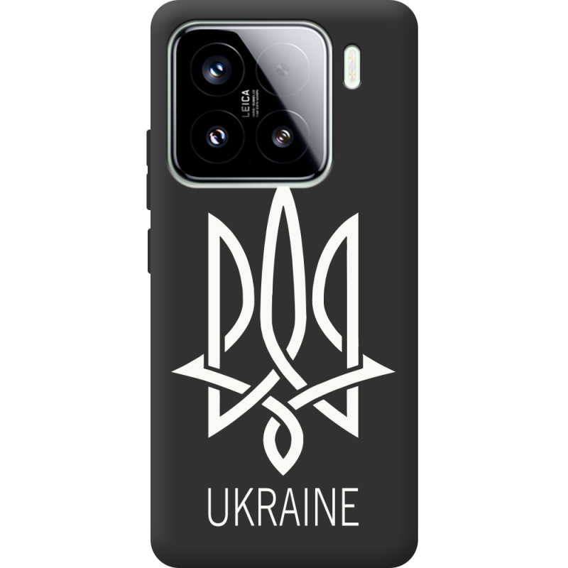 Чорний чохол BoxFace Xiaomi 15 Тризуб монограмма ukraine