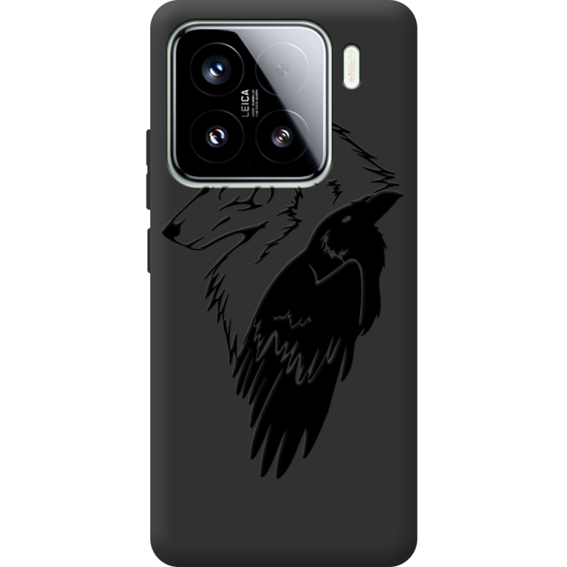 Чорний чохол BoxFace Xiaomi 15 Wolf and Raven