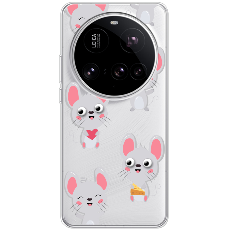 Прозорий чохол BoxFace Xiaomi 15 Ultra с 3D-глазками Mouse
