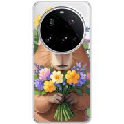 Прозорий чохол BoxFace Xiaomi 15 Ultra Капибара з квітами