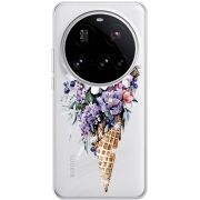 Чохол зі стразами Xiaomi 15 Ultra Ice Cream Flowers