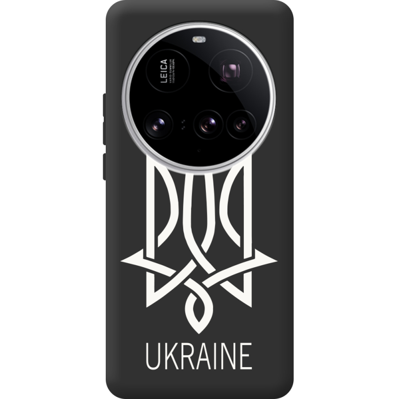 Чорний чохол BoxFace Xiaomi 15 Ultra Тризуб монограмма ukraine