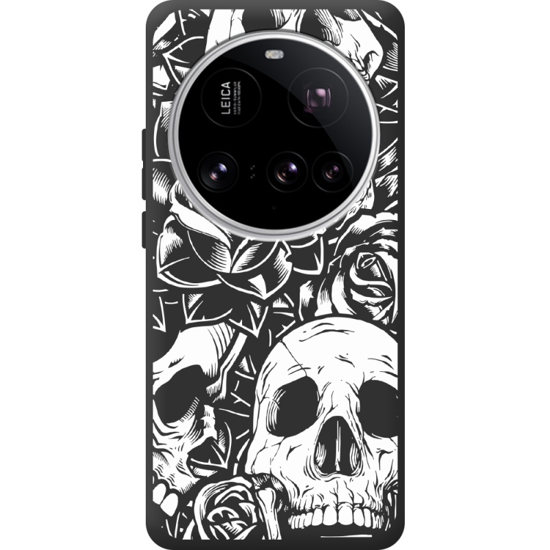 Чорний чохол BoxFace Xiaomi 15 Ultra Skull and Roses