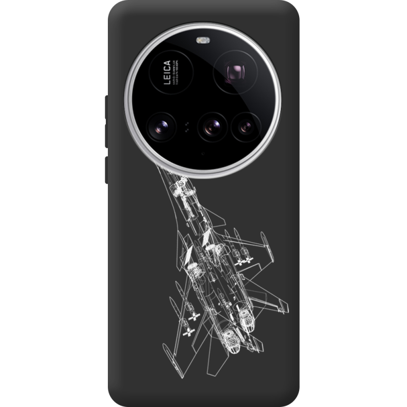 Чорний чохол BoxFace Xiaomi 15 Ultra Військовий літак