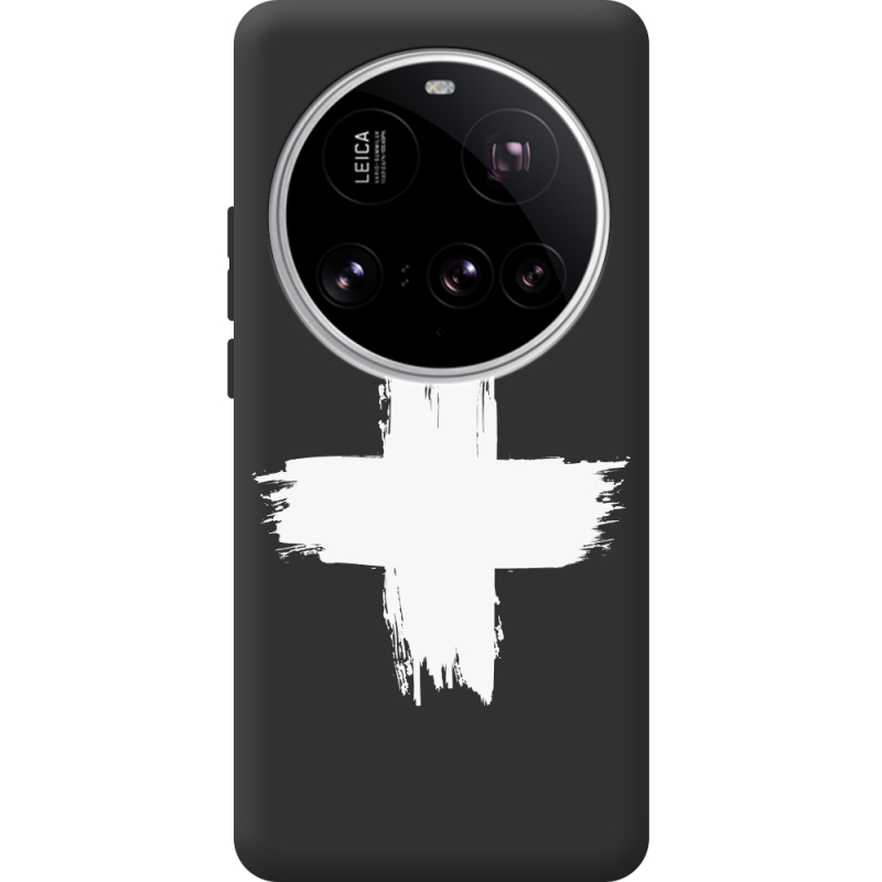 Чорний чохол BoxFace Xiaomi 15 Ultra Білий хрест ЗСУ