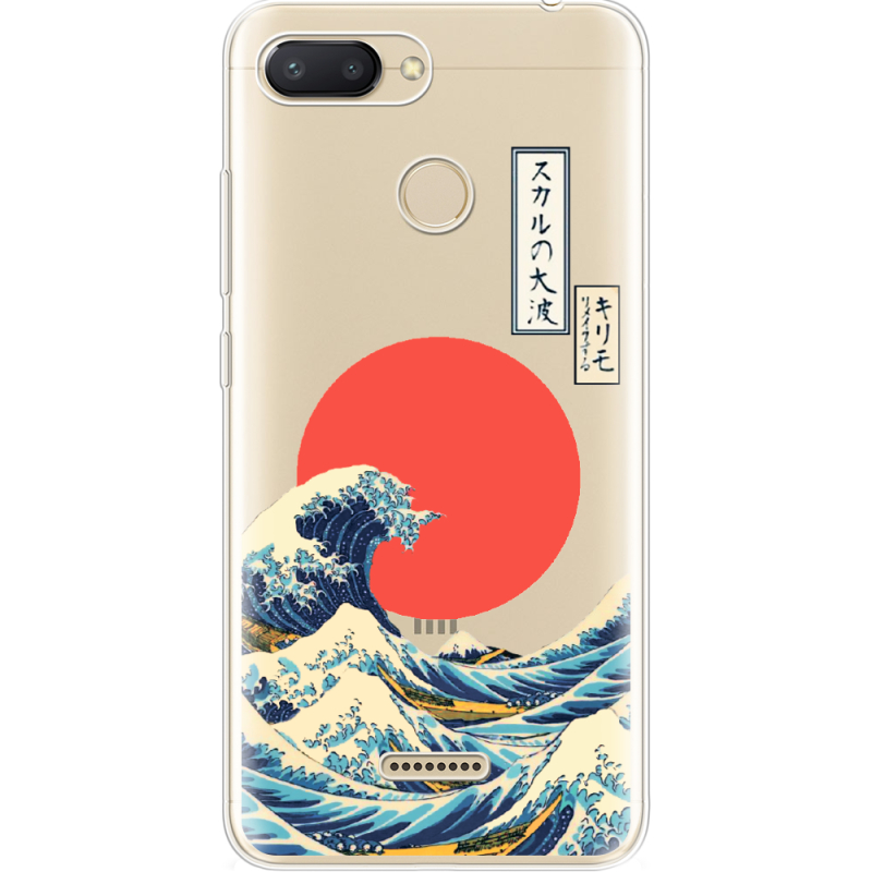 Прозрачный чехол Uprint Xiaomi Redmi 6 Большая волна в Канагаве