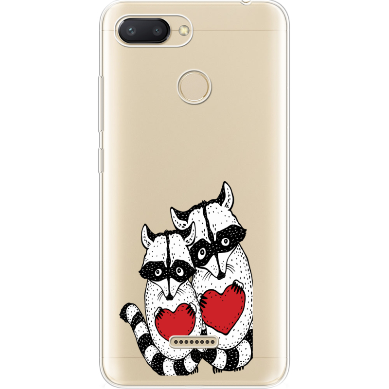 Прозрачный чехол Uprint Xiaomi Redmi 6 Raccoons in love