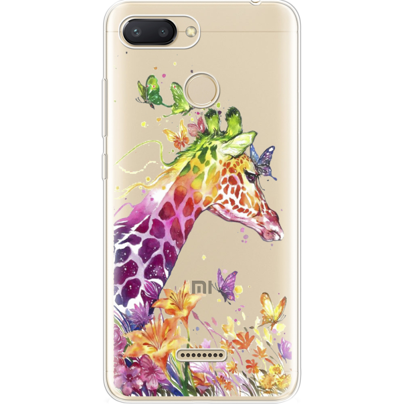 Прозрачный чехол Uprint Xiaomi Redmi 6 Colorful Giraffe