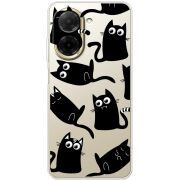 Прозорий чохол BoxFace Xiaomi Redmi A5 с 3D-глазками Black Kitty