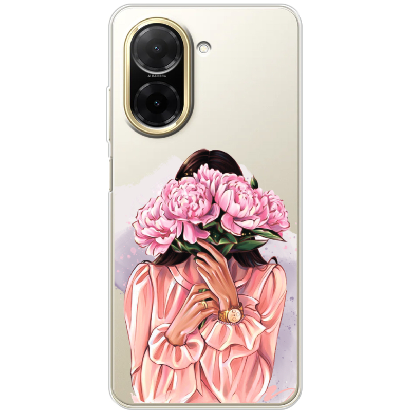 Прозорий чохол BoxFace Xiaomi Redmi A5 Девушка с Пионами