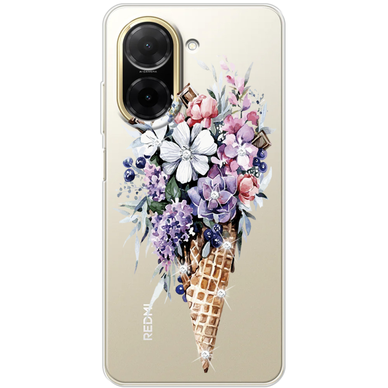 Чохол зі стразами Xiaomi Redmi A5 Ice Cream Flowers