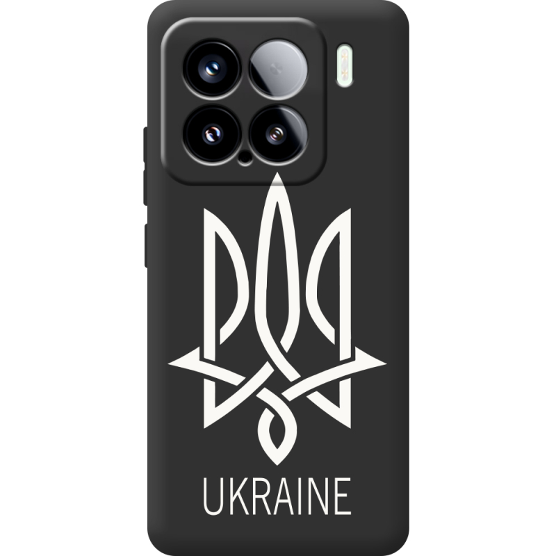 Чорний чохол BoxFace Xiaomi 15 Тризуб монограмма ukraine