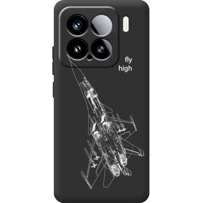 Чорний чохол BoxFace Xiaomi 15 Військовий літак