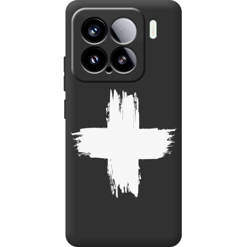 Чорний чохол BoxFace Xiaomi 15 Білий хрест ЗСУ