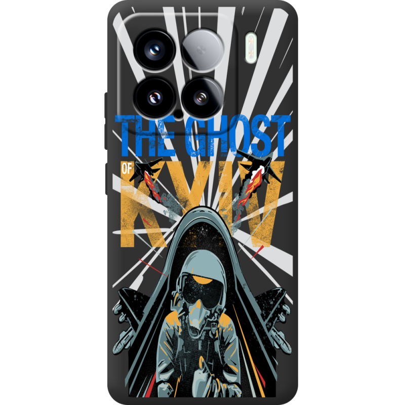 Чорний чохол BoxFace Xiaomi 15 Привид Києва в дії