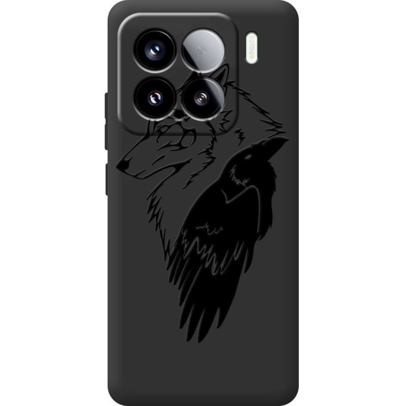 Чорний чохол BoxFace Xiaomi 15 Wolf and Raven