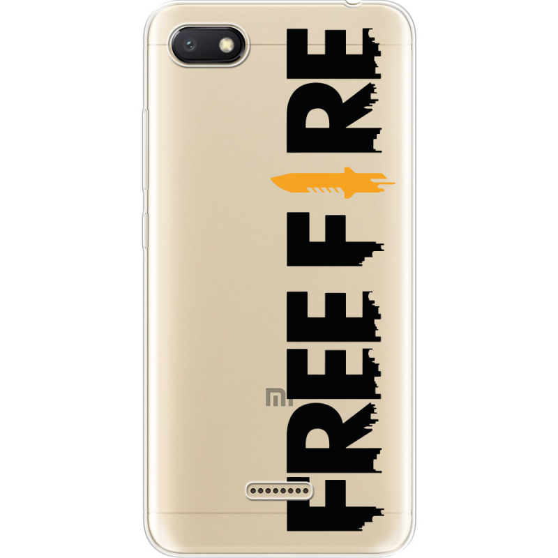 Прозрачный чехол Uprint Xiaomi Redmi 6A Free Fire Black Logo