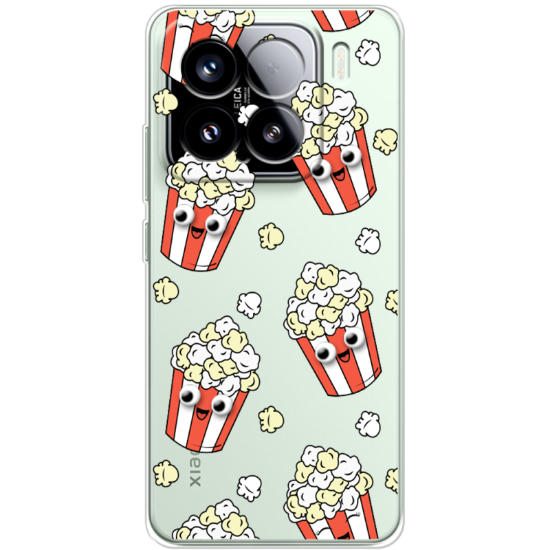 Прозорий чохол BoxFace Xiaomi 15 с 3D-глазками Popcorn
