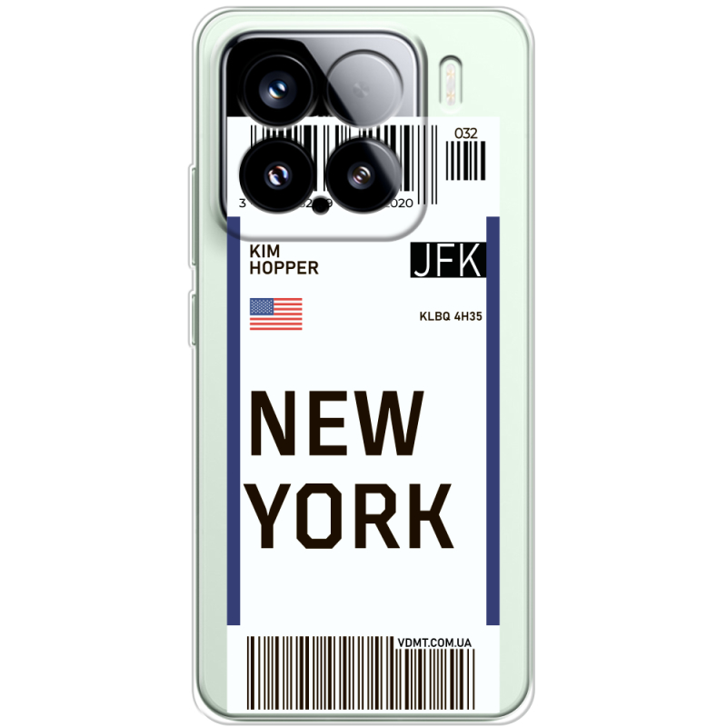 Прозорий чохол BoxFace Xiaomi 15 Ticket New York