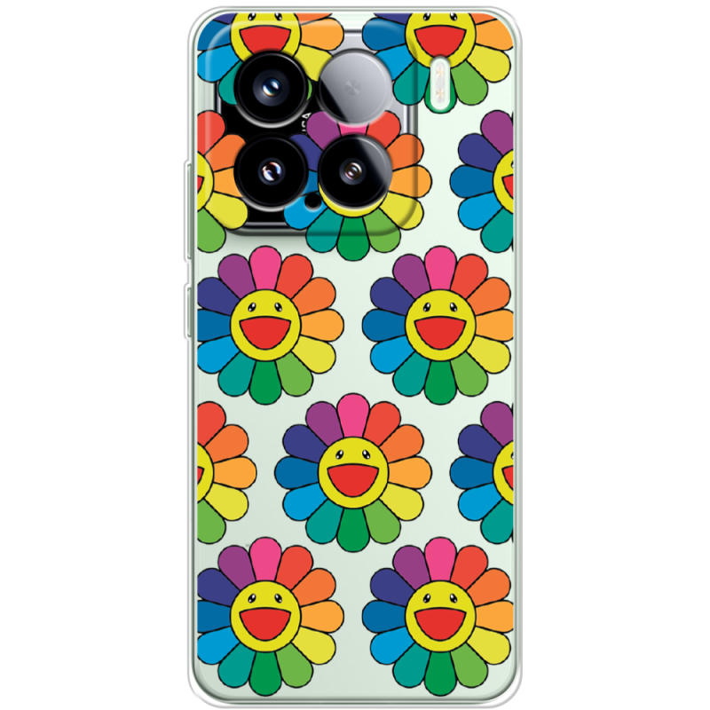 Прозорий чохол BoxFace Xiaomi 15 Hippie Flowers