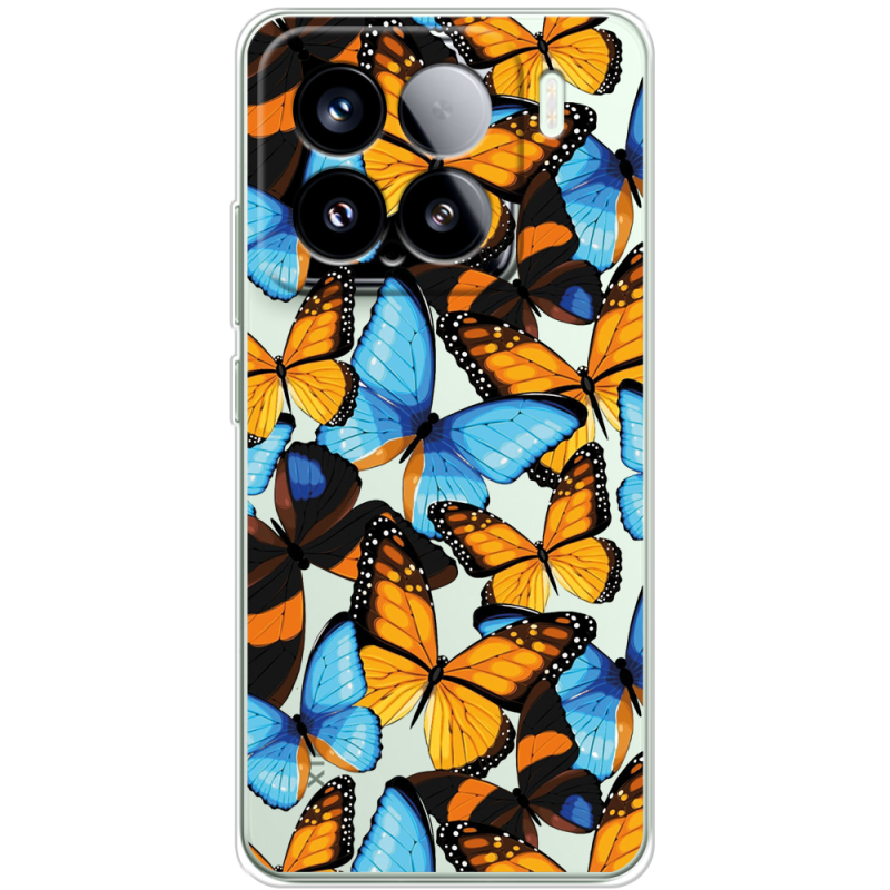 Прозорий чохол BoxFace Xiaomi 15 Butterfly Morpho