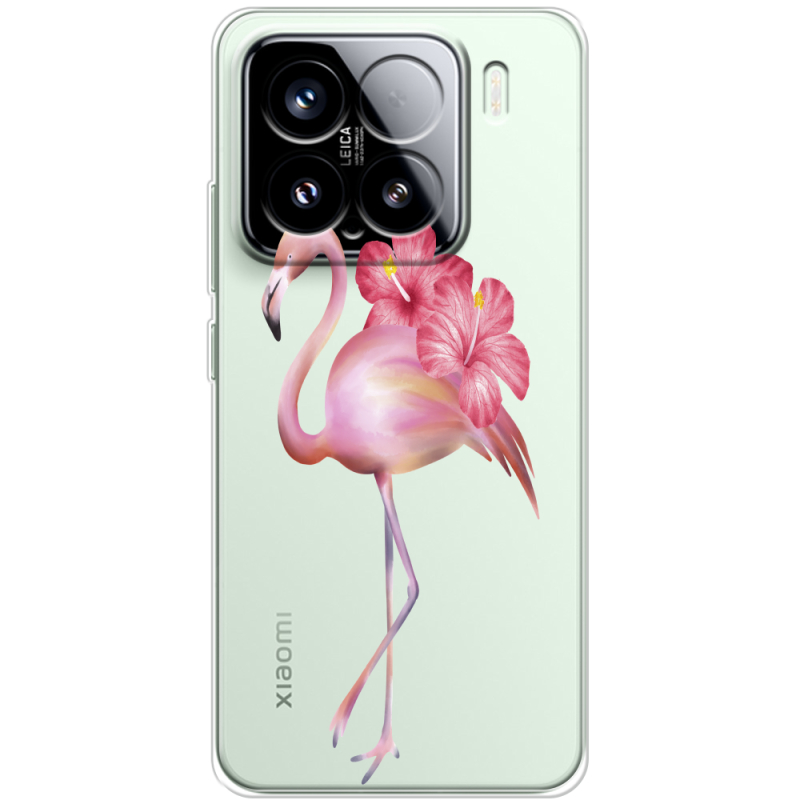 Прозорий чохол BoxFace Xiaomi 15 Floral Flamingo