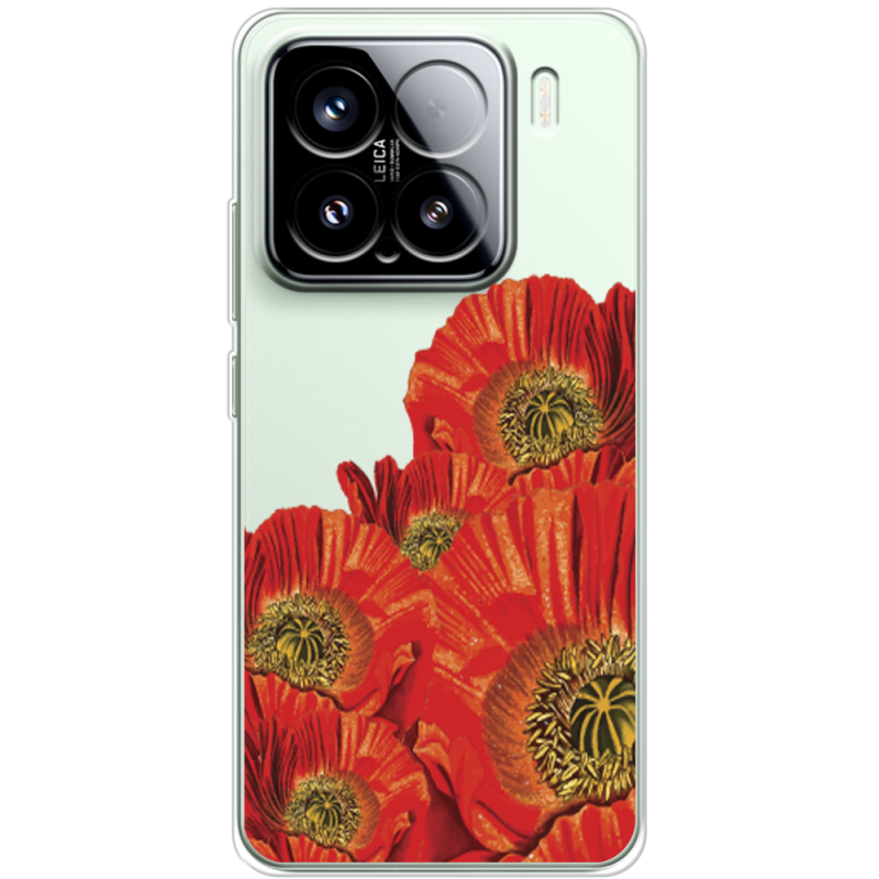 Прозорий чохол BoxFace Xiaomi 15 Red Poppies