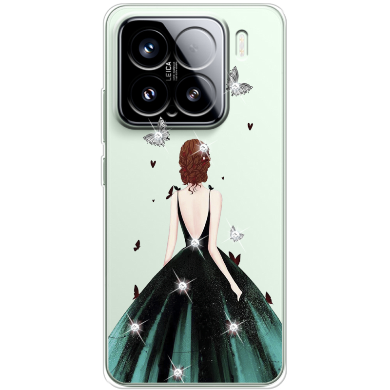 Чохол зі стразами Xiaomi 15 Girl in the green dress