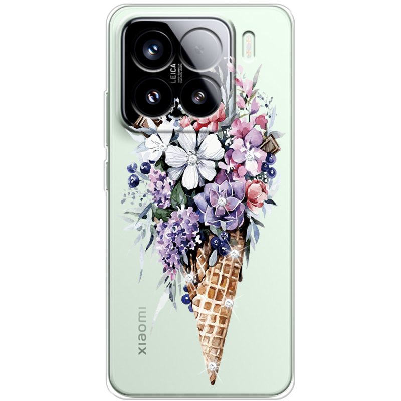Чохол зі стразами Xiaomi 15 Ice Cream Flowers