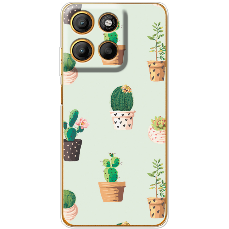 Чохол BoxFace Motorola G15 Power L-green Cacti