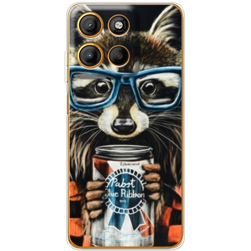 Чохол BoxFace Motorola G15 Power Енот с банкой