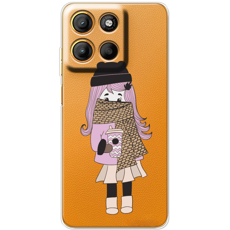 Прозорий чохол BoxFace Motorola G15 Power Winter Morning Girl