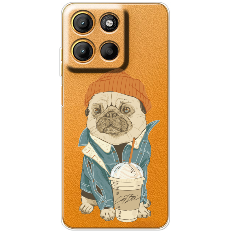 Прозорий чохол BoxFace Motorola G15 Power Dog Coffeeman