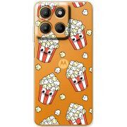 Прозорий чохол BoxFace Motorola G15 Power с 3D-глазками Popcorn