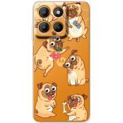 Прозорий чохол BoxFace Motorola G15 Power с 3D-глазками Pug