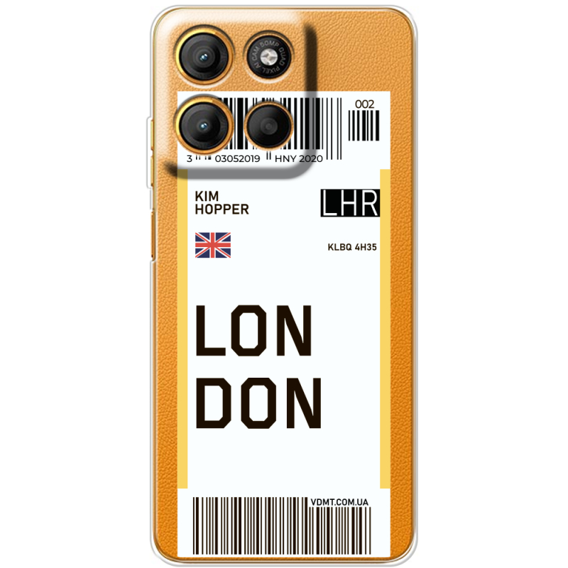 Прозорий чохол BoxFace Motorola G15 Power Ticket London