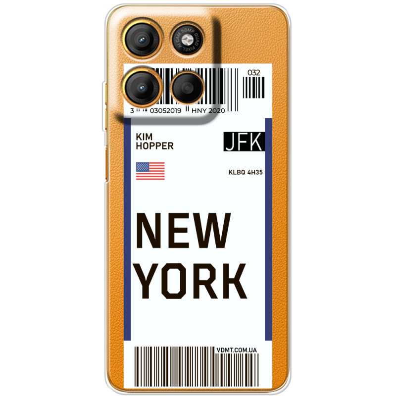 Прозорий чохол BoxFace Motorola G15 Power Ticket New York