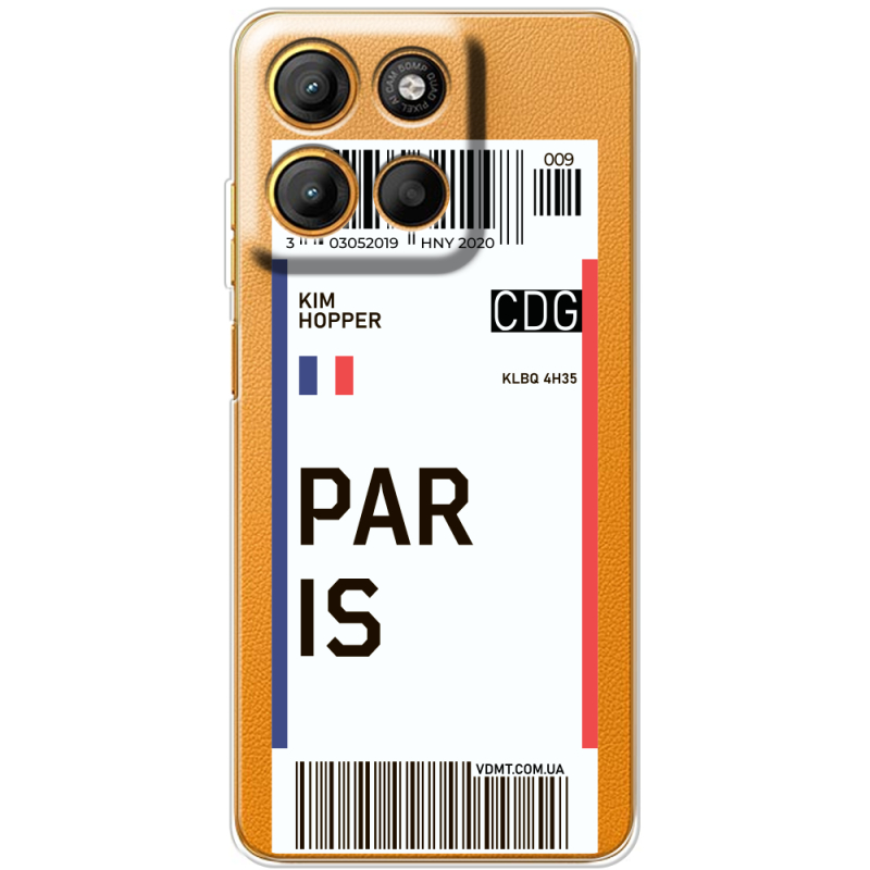 Прозорий чохол BoxFace Motorola G15 Power Ticket Paris
