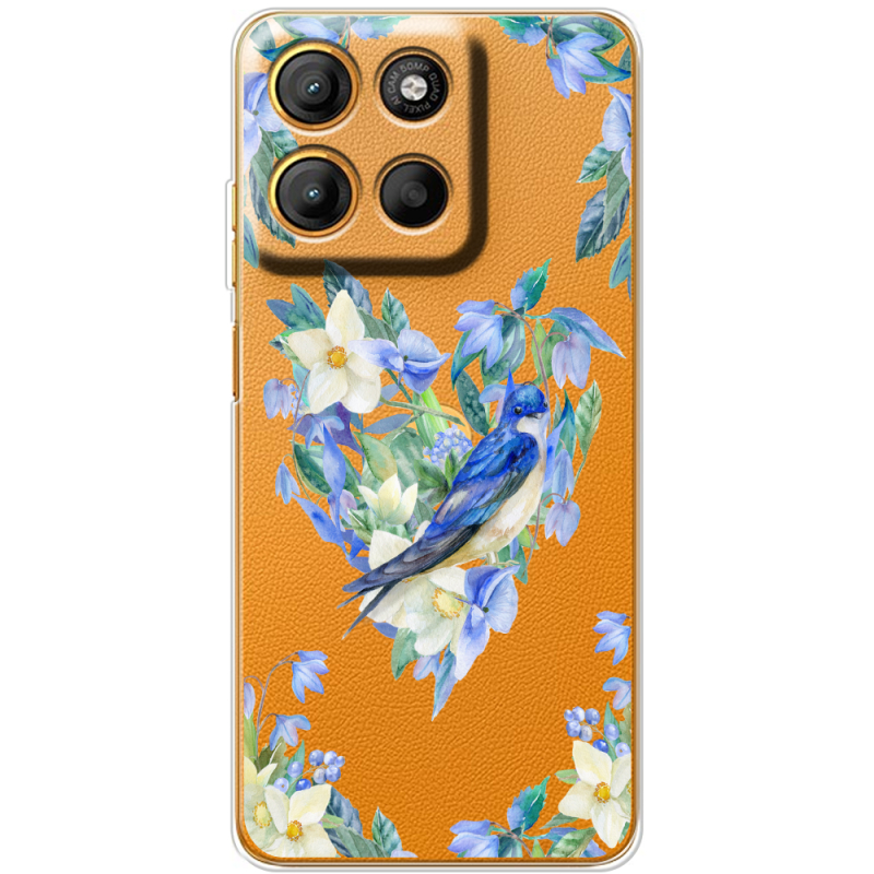 Прозорий чохол BoxFace Motorola G15 Power Spring Bird
