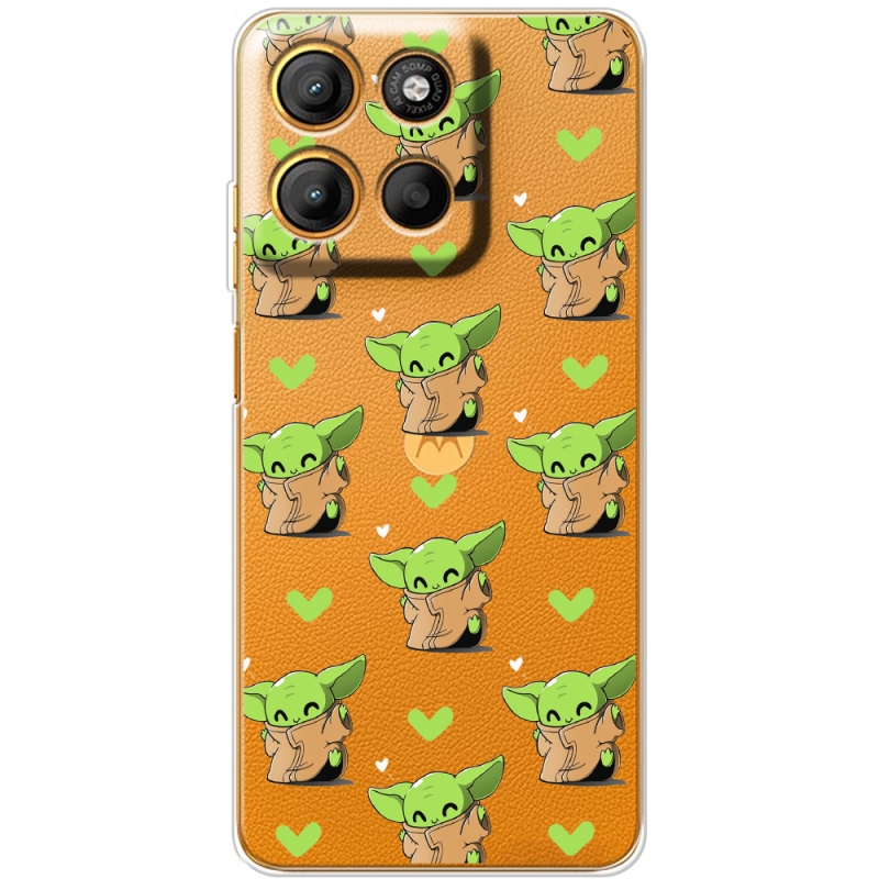 Прозорий чохол BoxFace Motorola G15 Power Pattern Baby Yoda