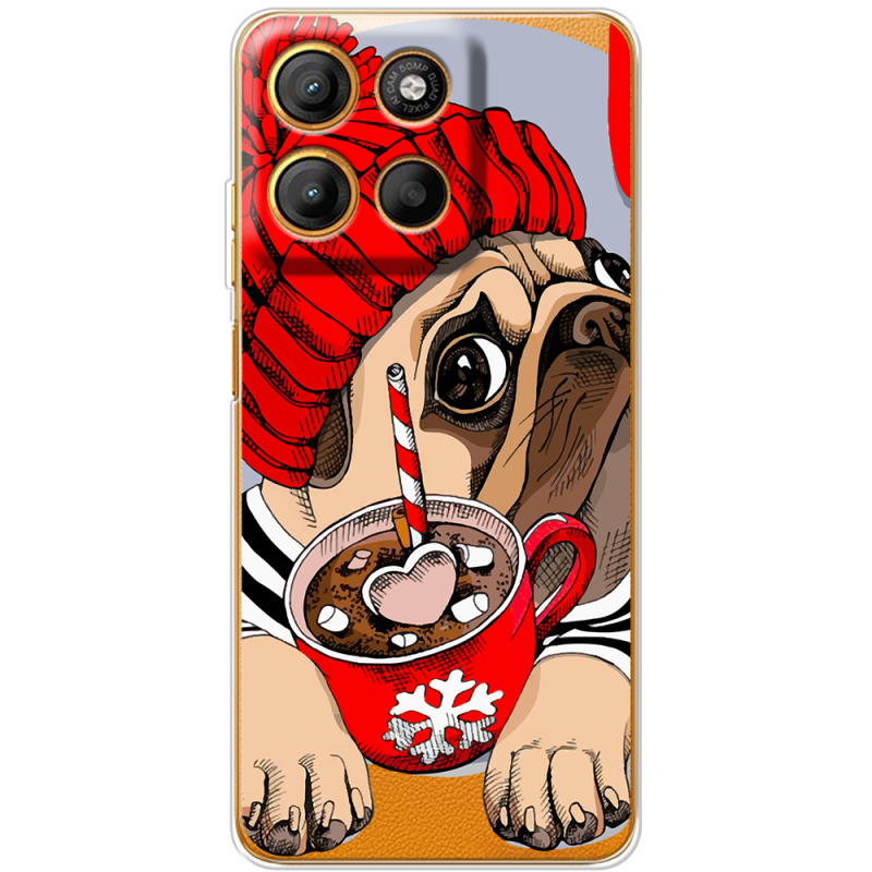 Прозорий чохол BoxFace Motorola G15 Power Winter Puggy
