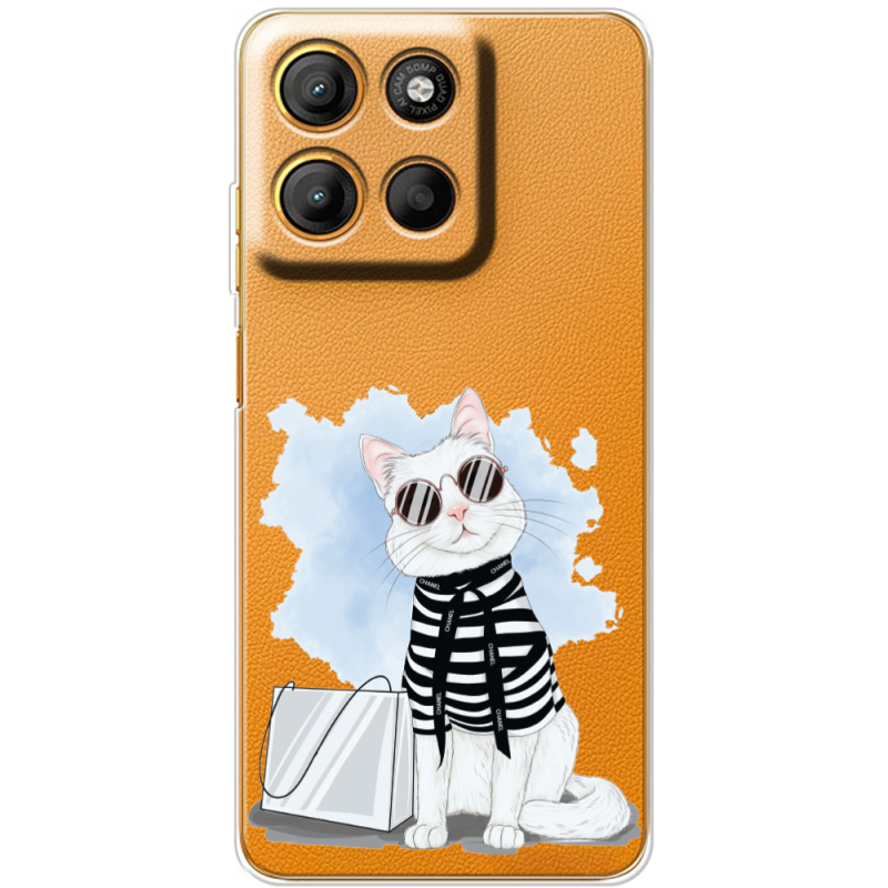 Прозорий чохол BoxFace Motorola G15 Power Cat Style