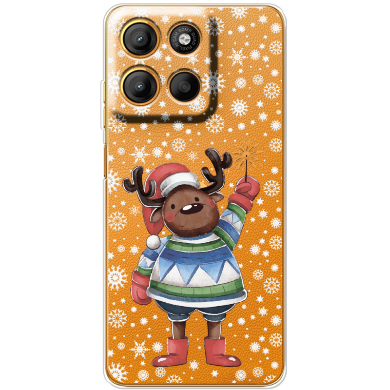 Прозорий чохол BoxFace Motorola G15 Power Christmas Deer with Snow