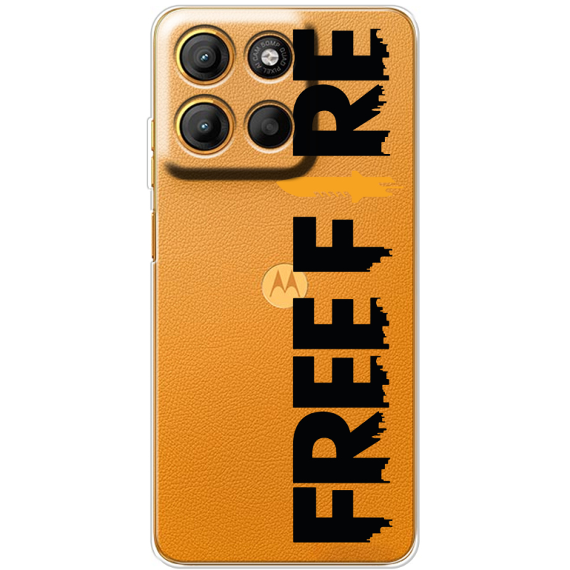 Прозорий чохол BoxFace Motorola G15 Power Free Fire Black Logo