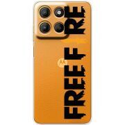 Прозорий чохол BoxFace Motorola G15 Power Free Fire Black Logo