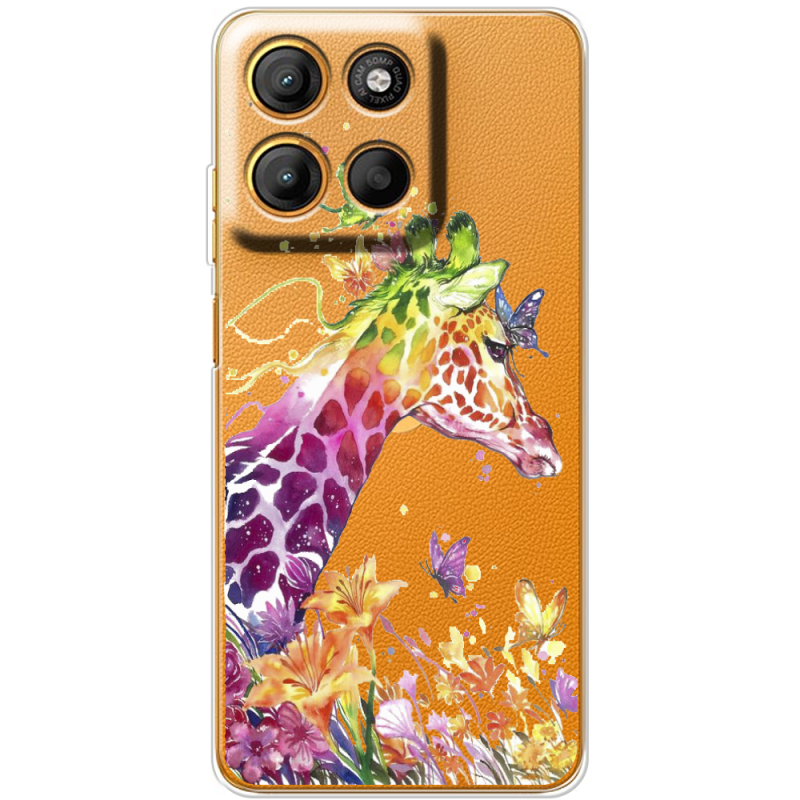 Прозорий чохол BoxFace Motorola G15 Power Colorful Giraffe