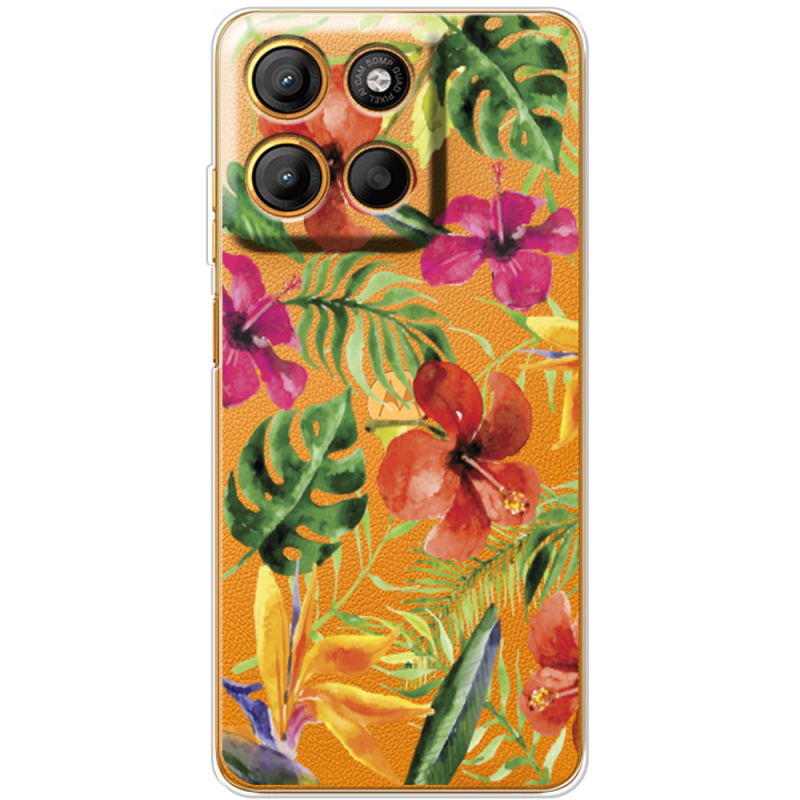Прозорий чохол BoxFace Motorola G15 Power Tropical Flowers
